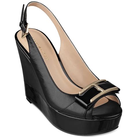 tommy hilfiger black wedges.